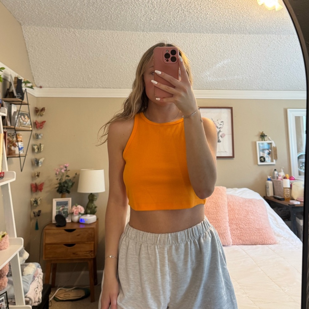 Wild Fable Orange Crop Tank Top - Picture 2 of 2